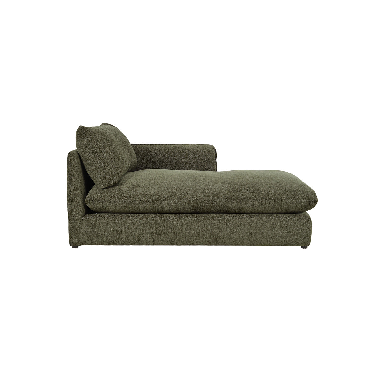LEOPOLD - Divano letto modulare dritto in tessuto Chenille verde melange