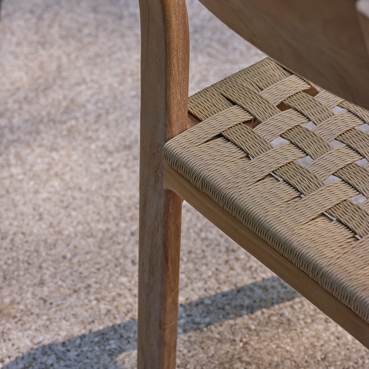 PIANA - Sedia da giardino in teak massiccio e rattan