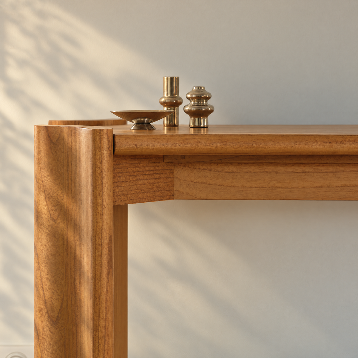ALVAR - Console in legno di mindi naturale, 165 cm