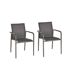 Poltrona in alluminio e textilene grigio (set di 2)