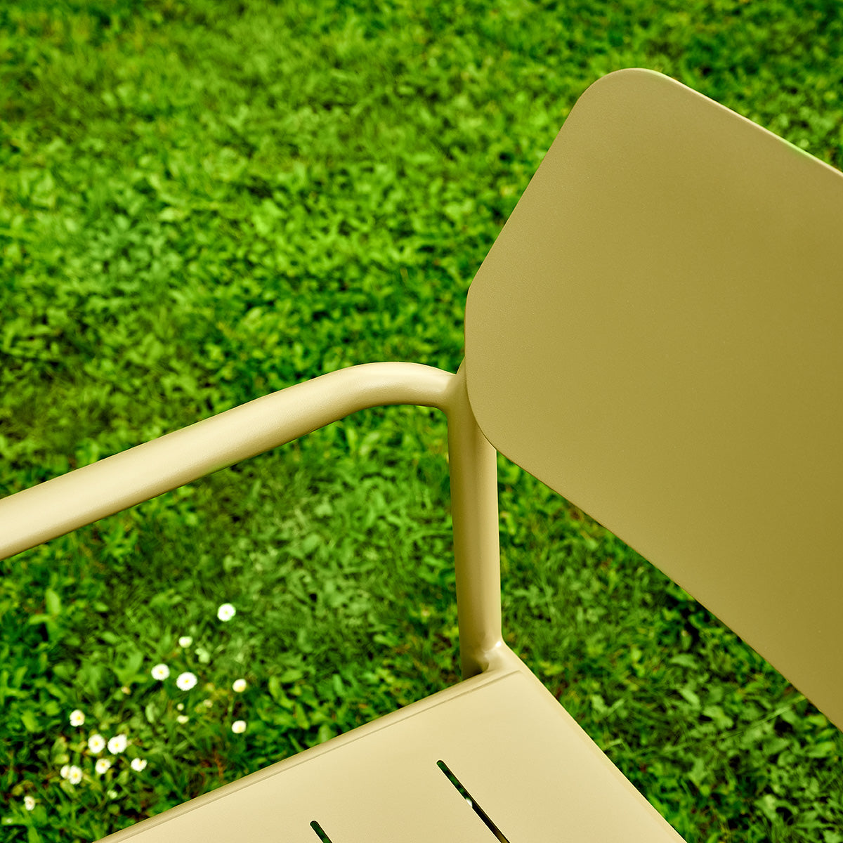 SARO - Poltrona da giardino in alluminio e tessuto beige melange (set da 2)