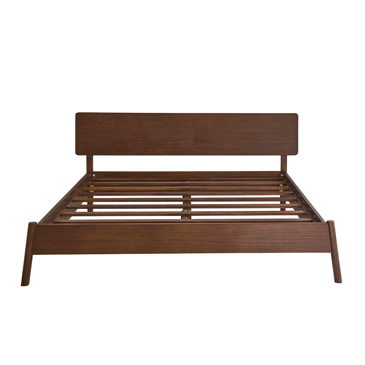VINTAGE - Letto in legno mindi con finitura in noce da 180 cm con rete