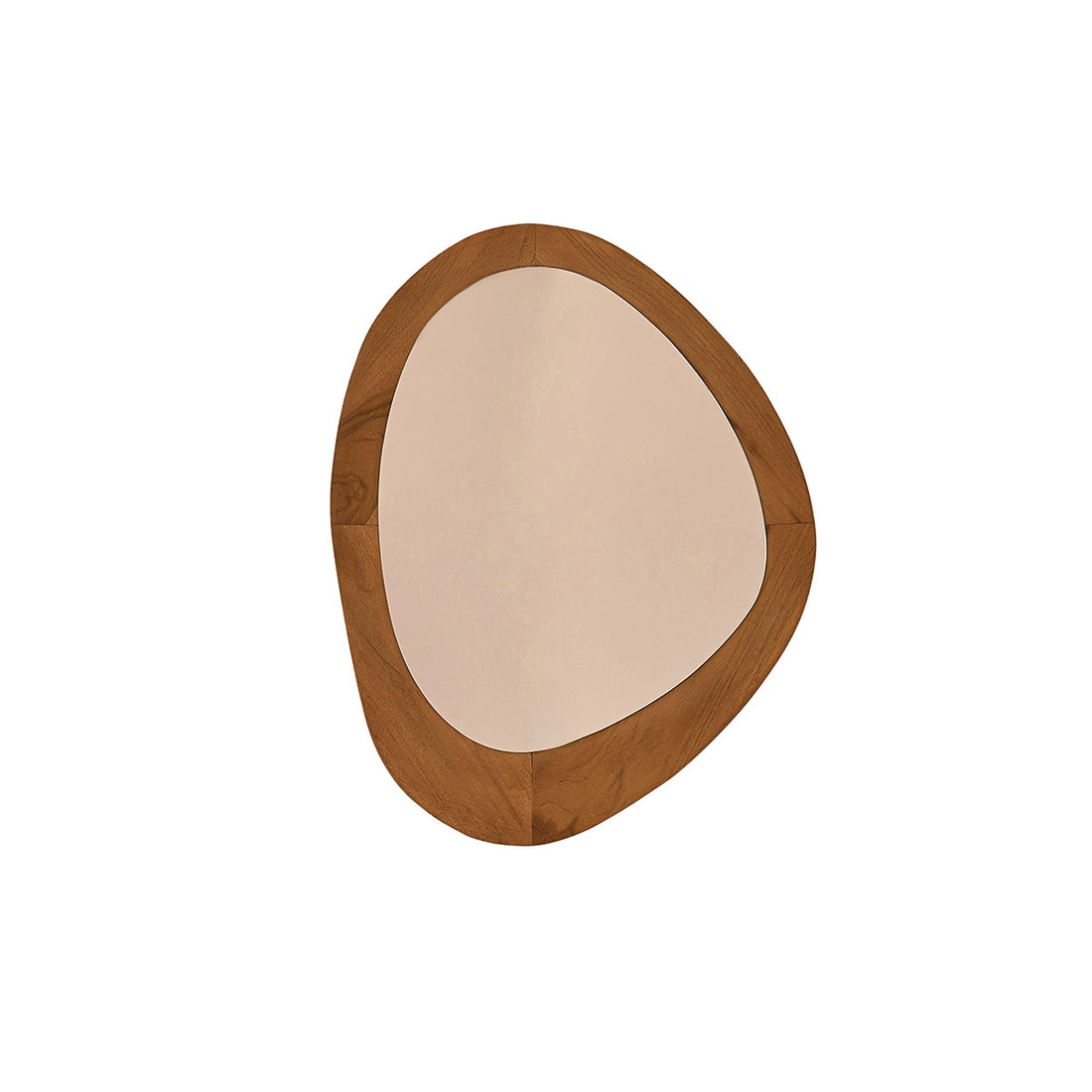 ADELE - Specchio organico in legno di teak 75x60 cm