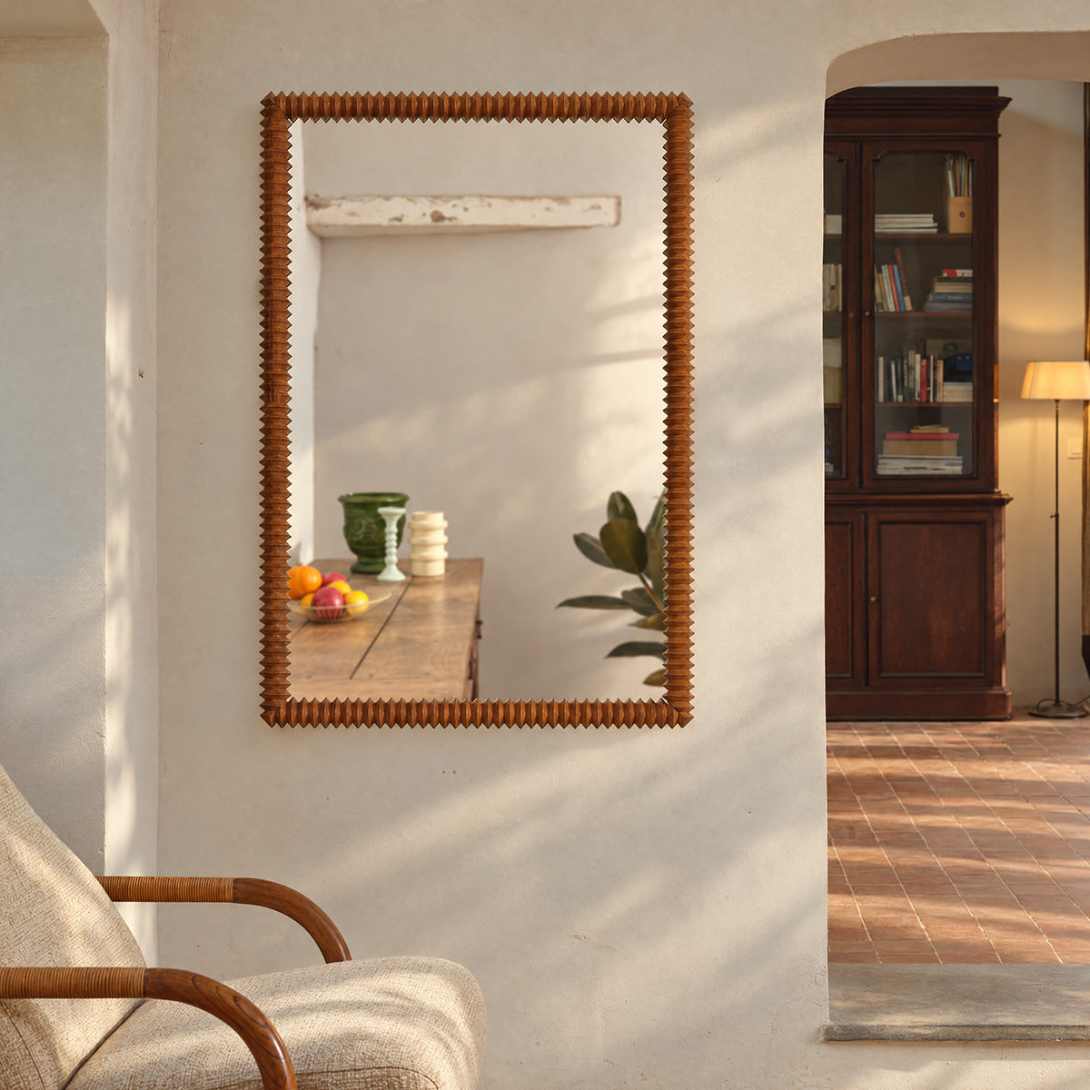 ODILE - Specchio in teak riciclato 180x80 cm