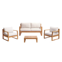 Set da giardino basso in legno massello di acacia oliato