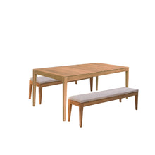 Set di mobili da giardino in teak massello 6/8 pers. con cuscini