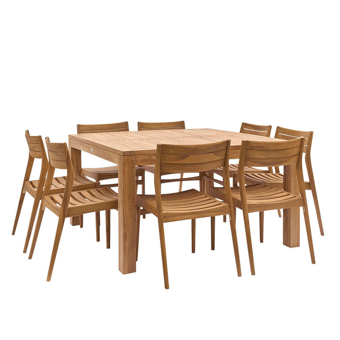 MALTE - Set di mobili da giardino in teak massello 8 pers.