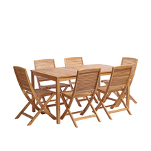 Set da giardino in legno massello di acacia oliato, 6 posti.