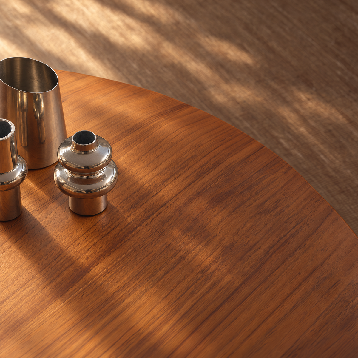 JEANNE - Tavolino rotondo in teak massiccio, Ø 85 cm