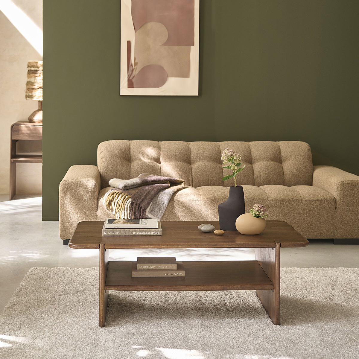 SOFIA - Tavolino in legno massello di mango, 120 cm