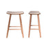 Set di 2 sgabelli in teak massello con seduta bouclé 65 cm