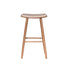 Sgabello da bar in teak massello con seduta bouclé 75 cm