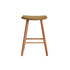 Sgabello in teak massello con seduta in velluto a coste 65 cm