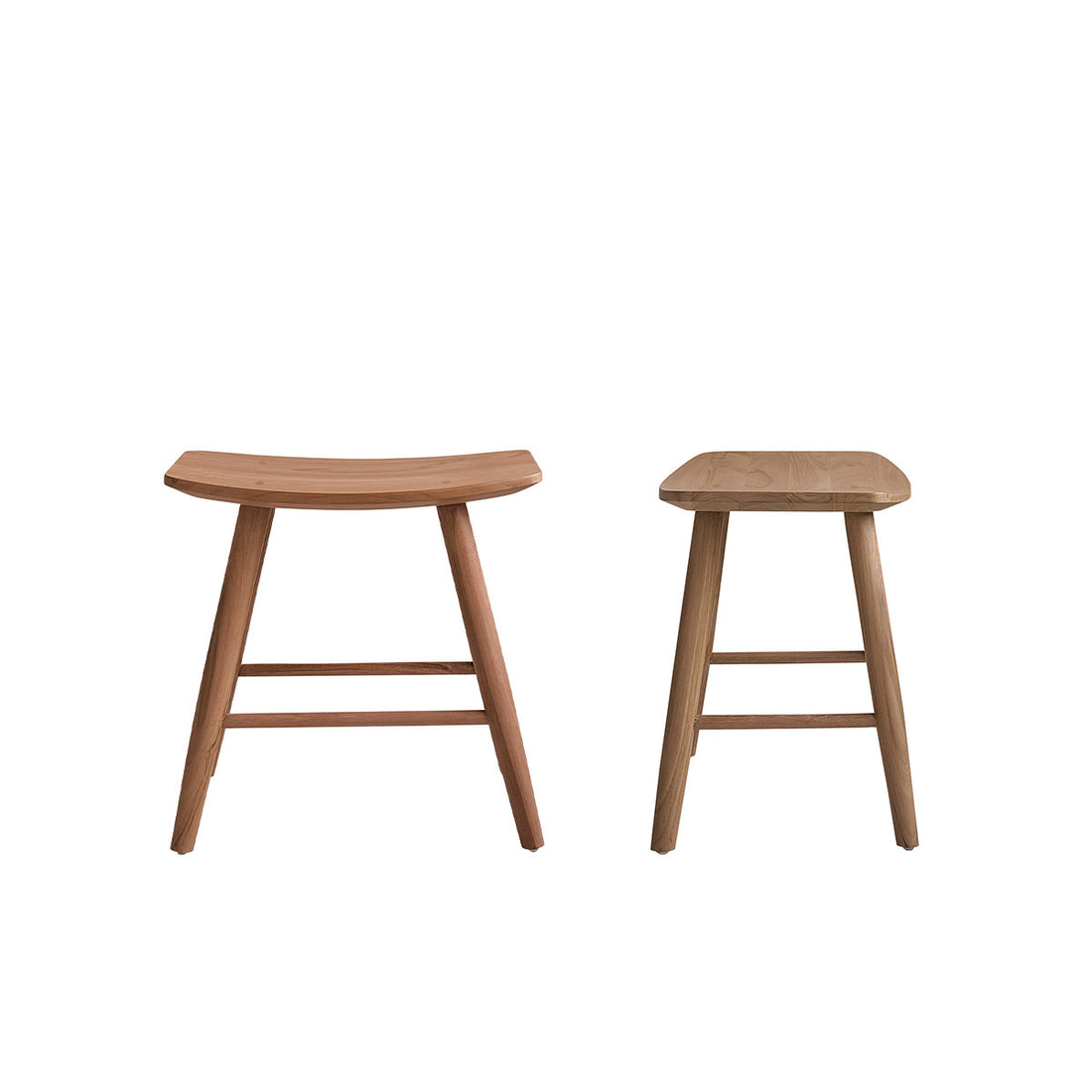 AMBRE - Set di 2 sgabelli da bar in teak massello 45 cm