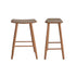 Set di 2 sgabelli da bar in teak massello con seduta a righe 65 cm