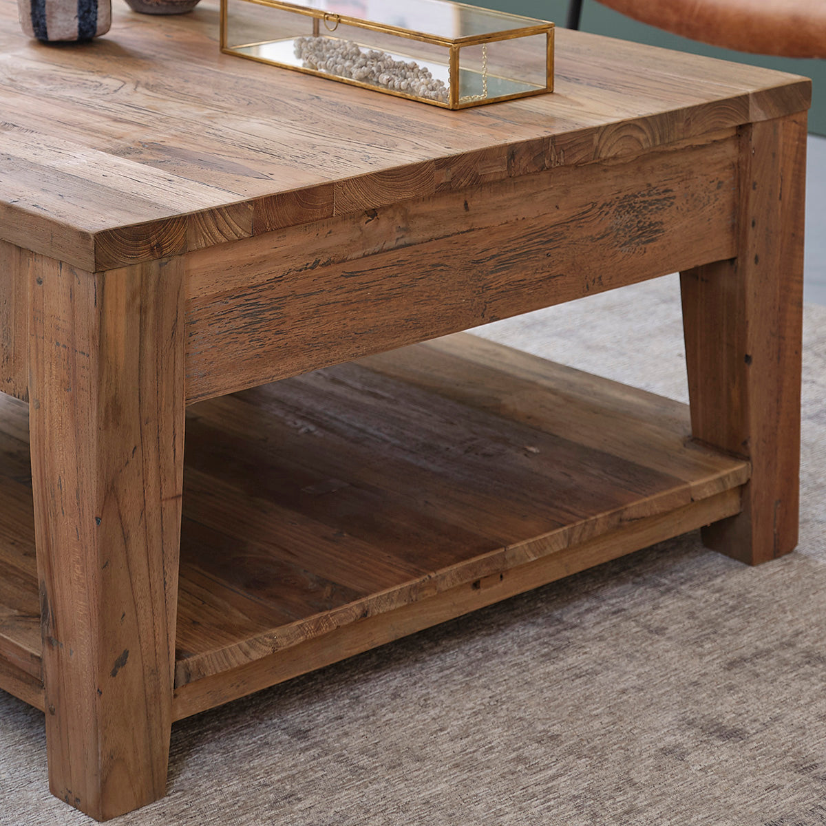 CARGO - Tavolino in teak massello riciclato 80 cm