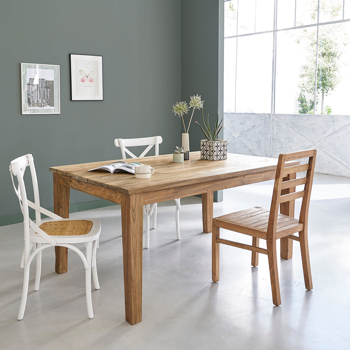 CARGO - Tavolo in teak massello riciclato allungabile 12 pers.