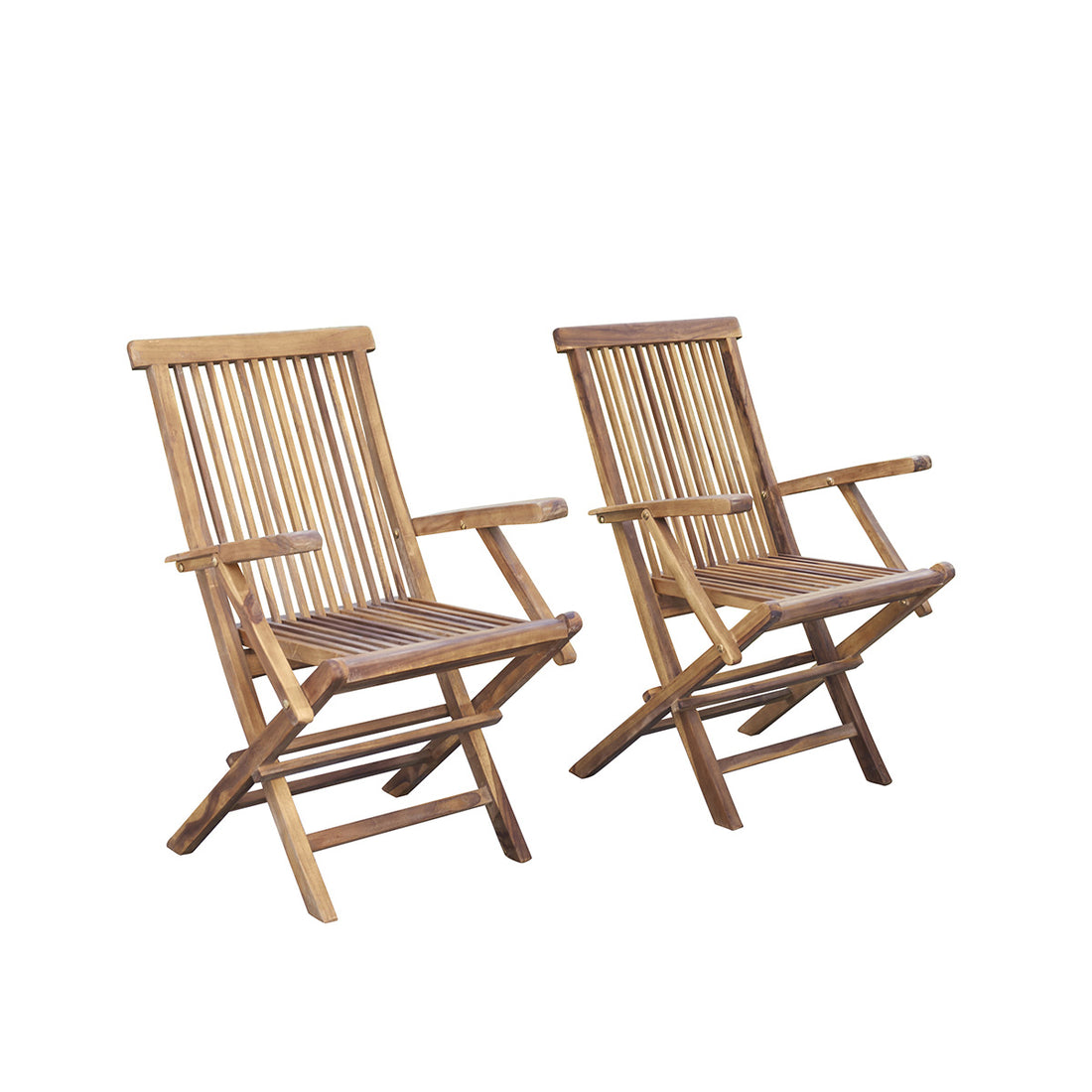 BALI - Poltrona da giardino pieghevole in teak massello oliato (set di 2)