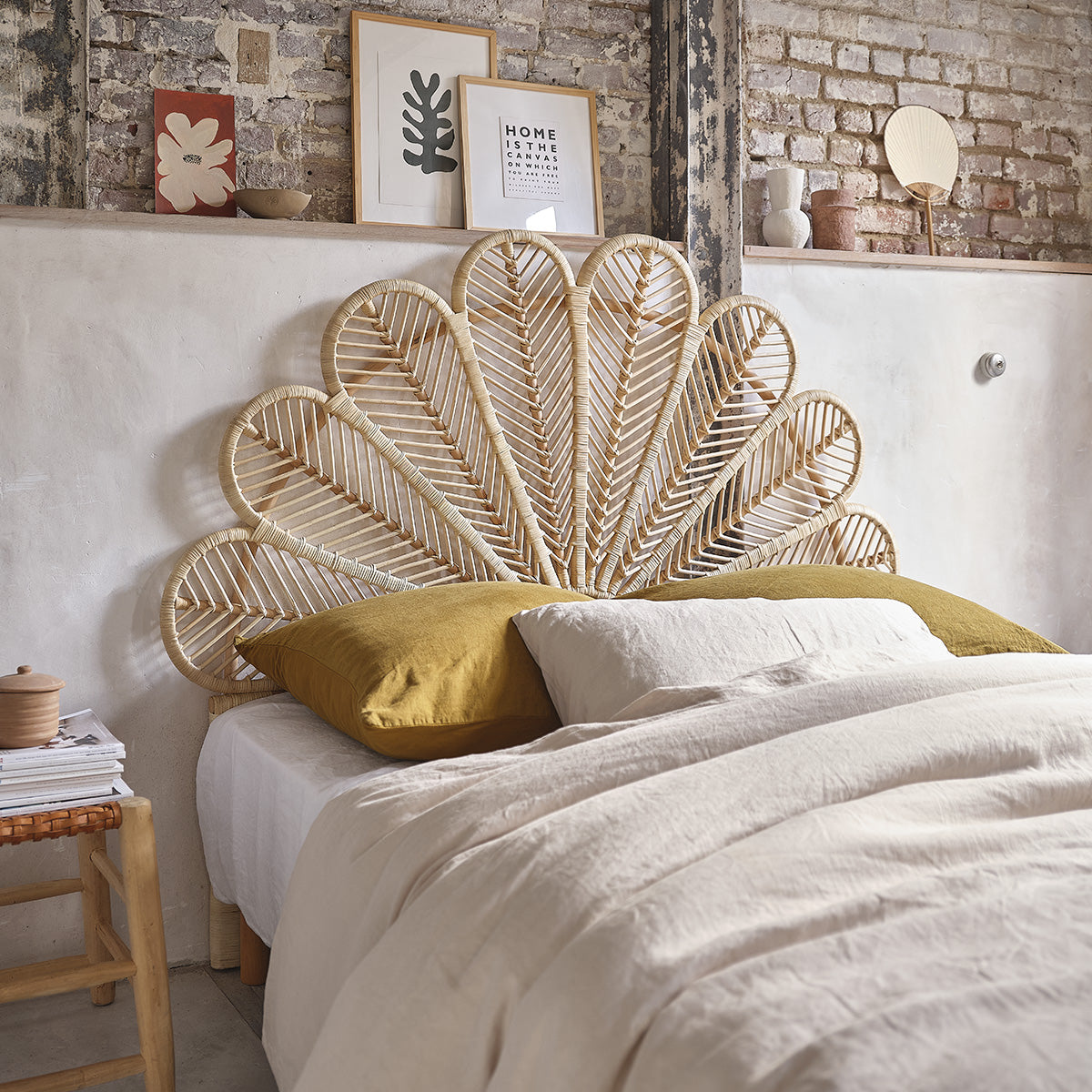 COLETTE - Testiera in rattan 140 cm