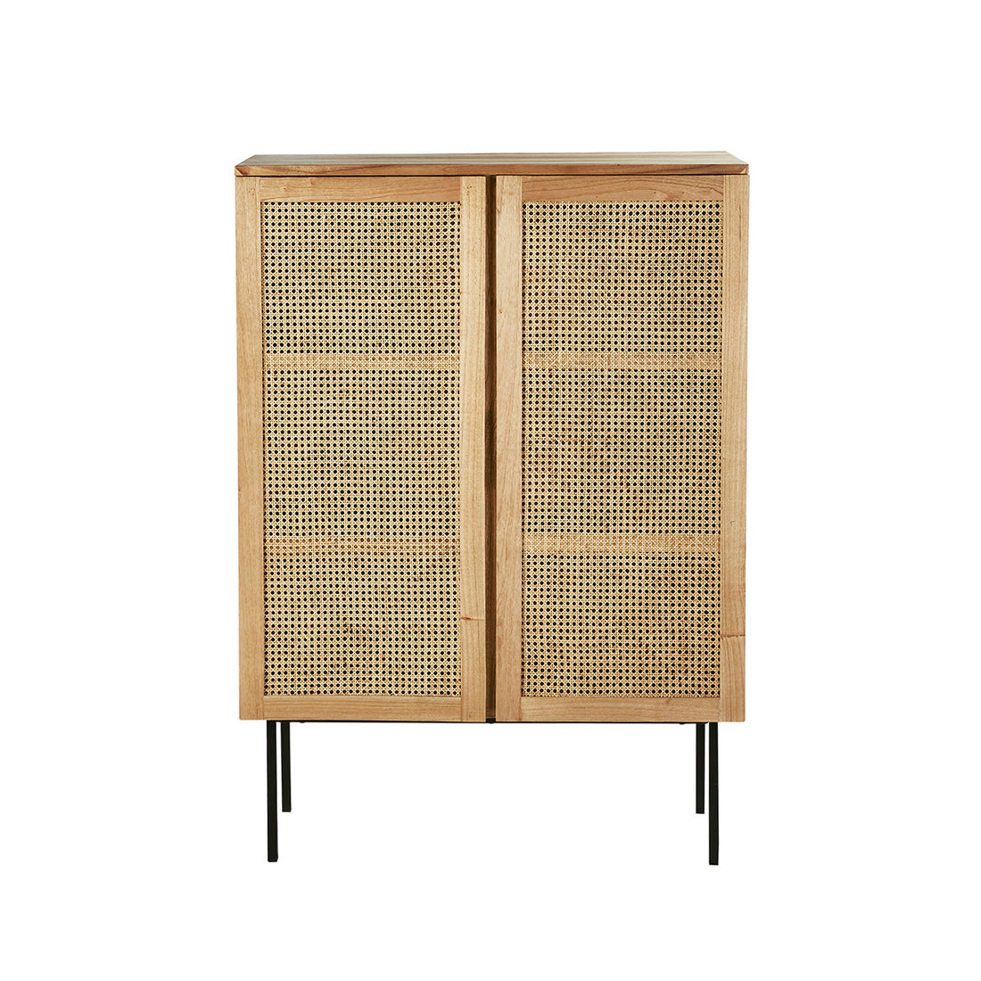 AUBIN - Armadio in mindi massello e cannage 100 cm