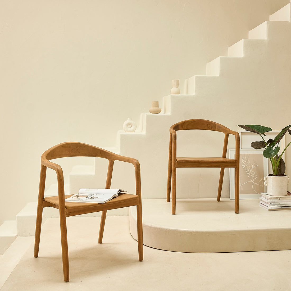 AMBRE - Set di 2 sedie  in teak massello