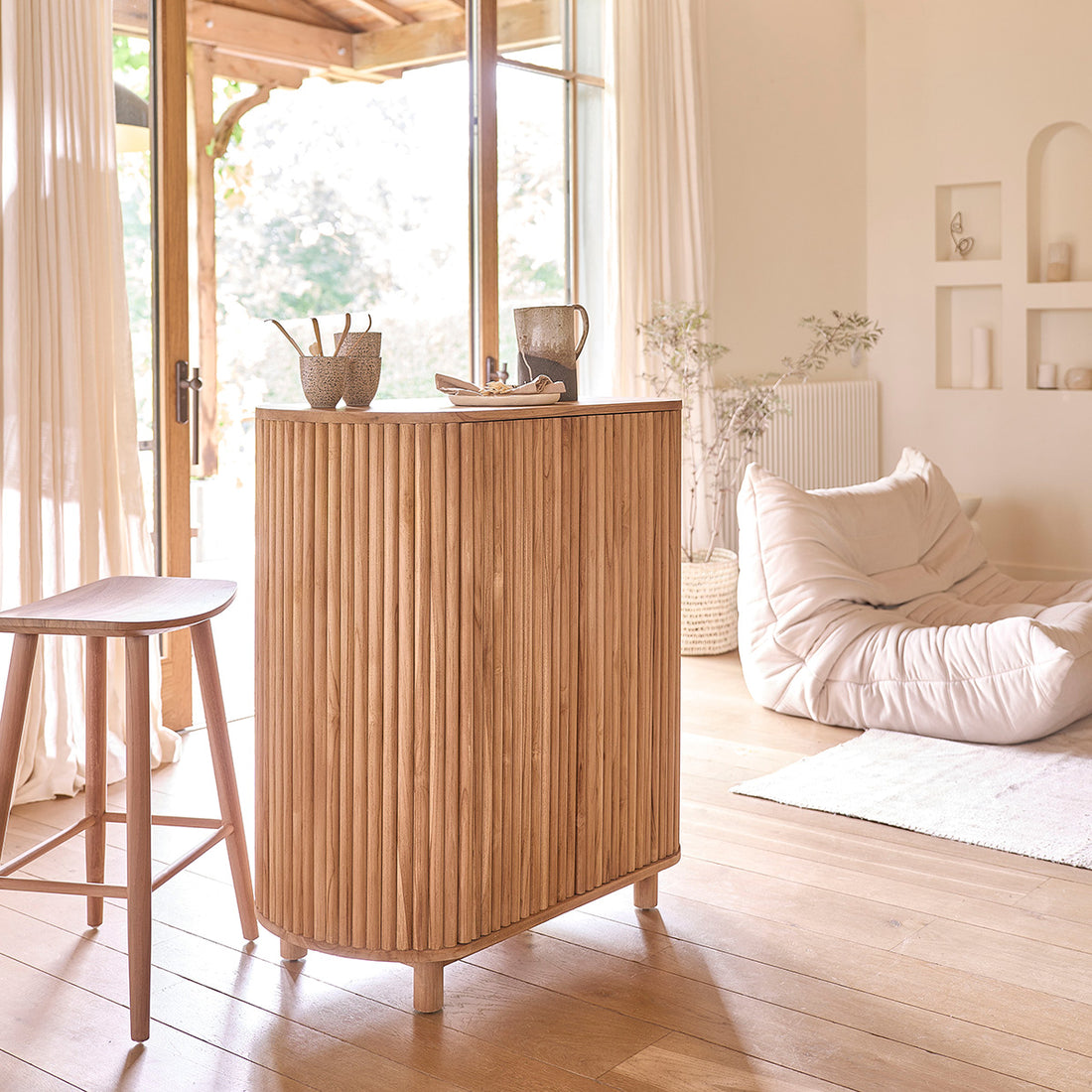 COLINE - Bar in teak massello 90 cm