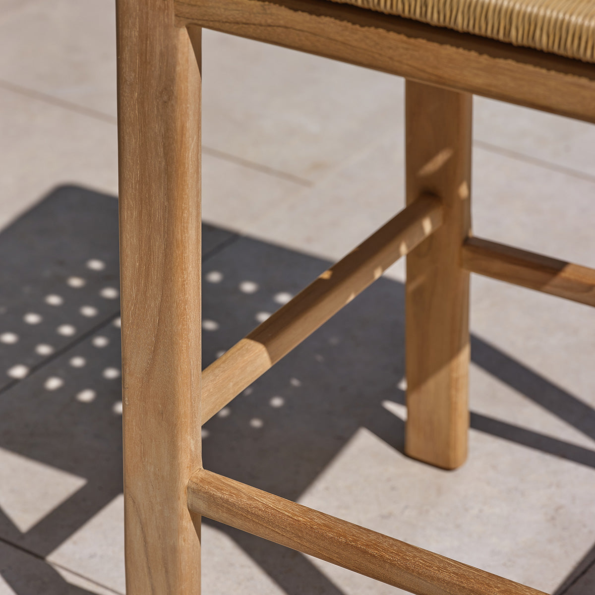 PIANA - Sedia da bar da giardino in teak massiccio di prima qualità