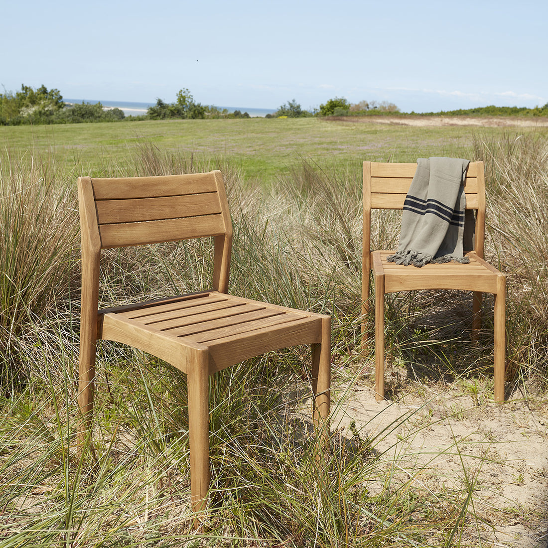 HORTENSE - Sedia da giardino in teak riciclato (set di 2)