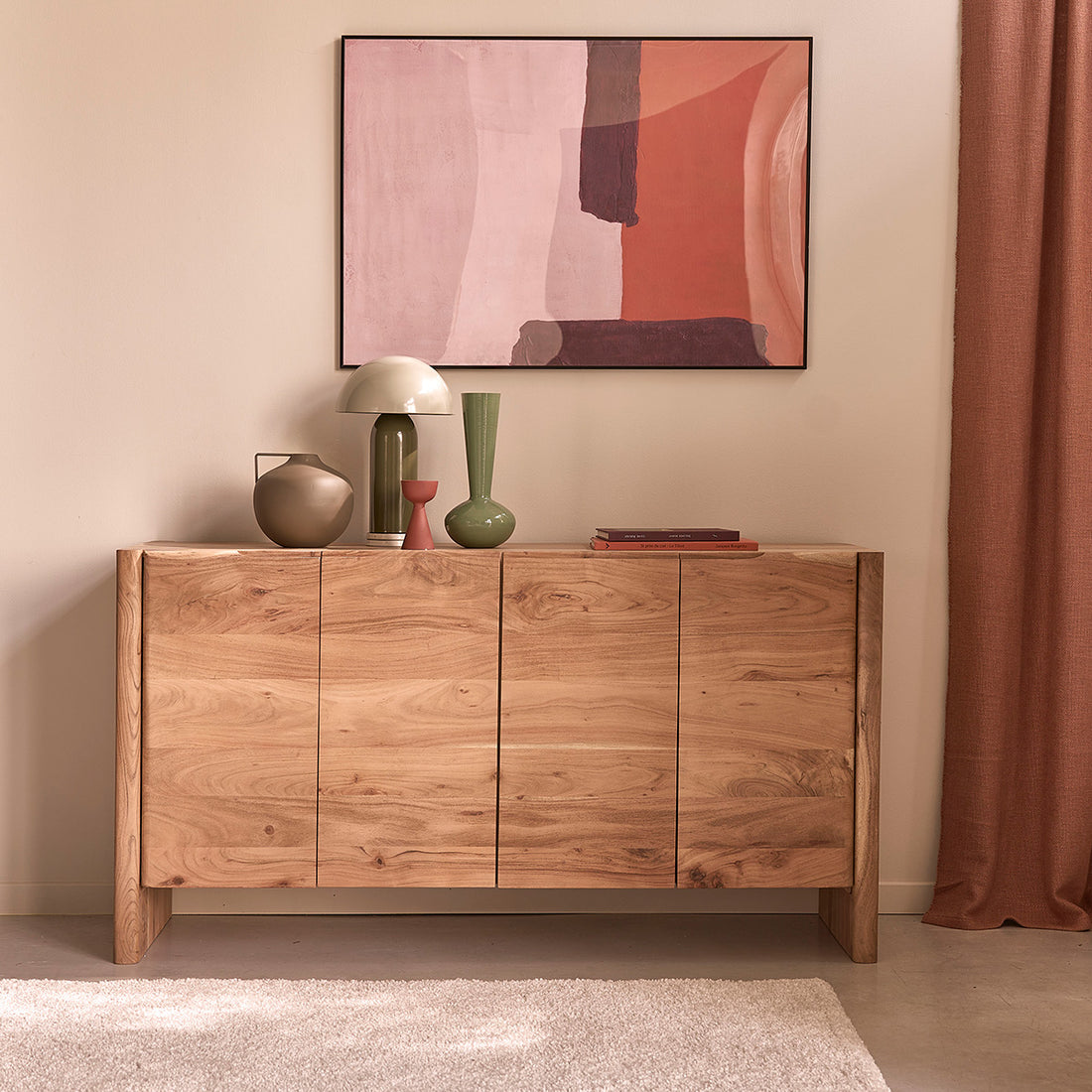 CALI - Credenza in acacia massiccia da 150 cm