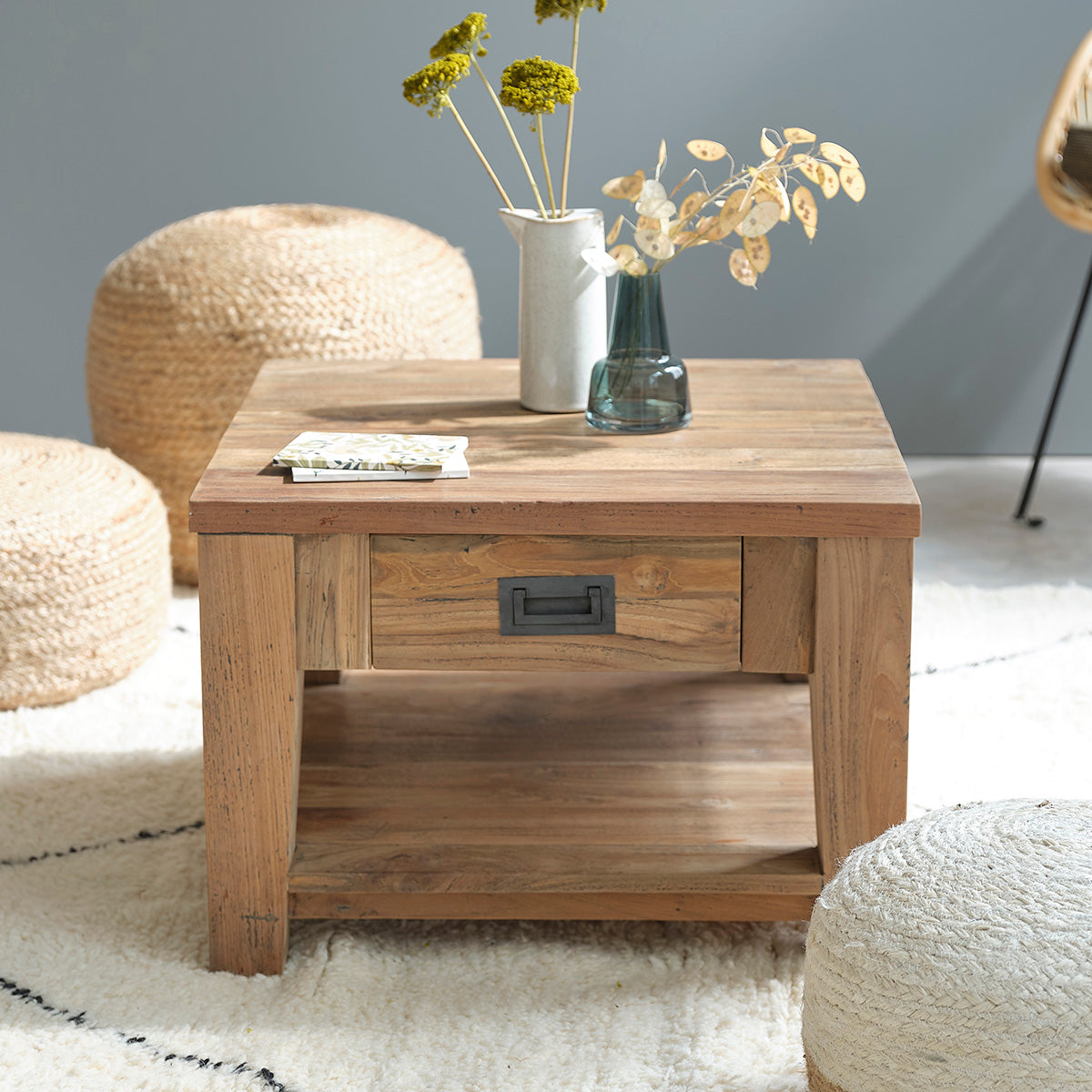 CARGO - Tavolino in teak massello riciclato 60 cm