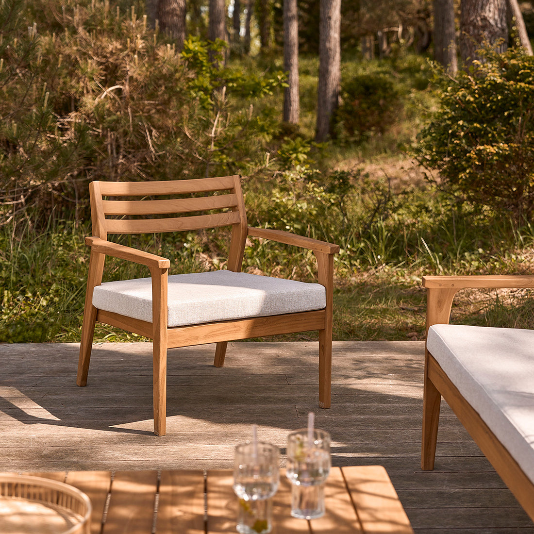 BARI - Poltrona da giardino in teak massello