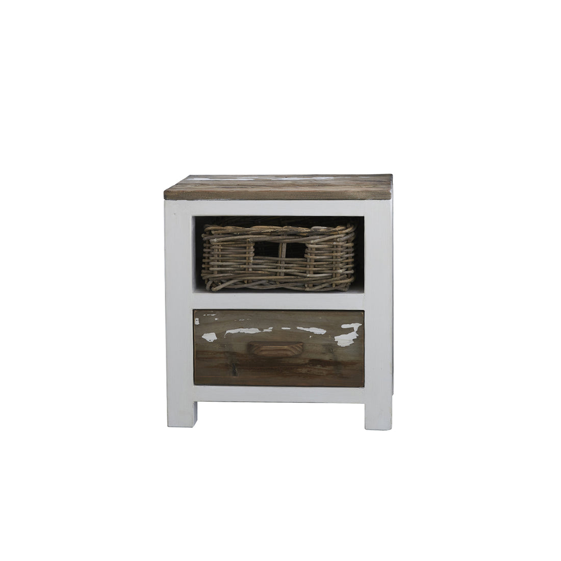 HONFLEUR - Comodino in legno massello riciclato 45 cm