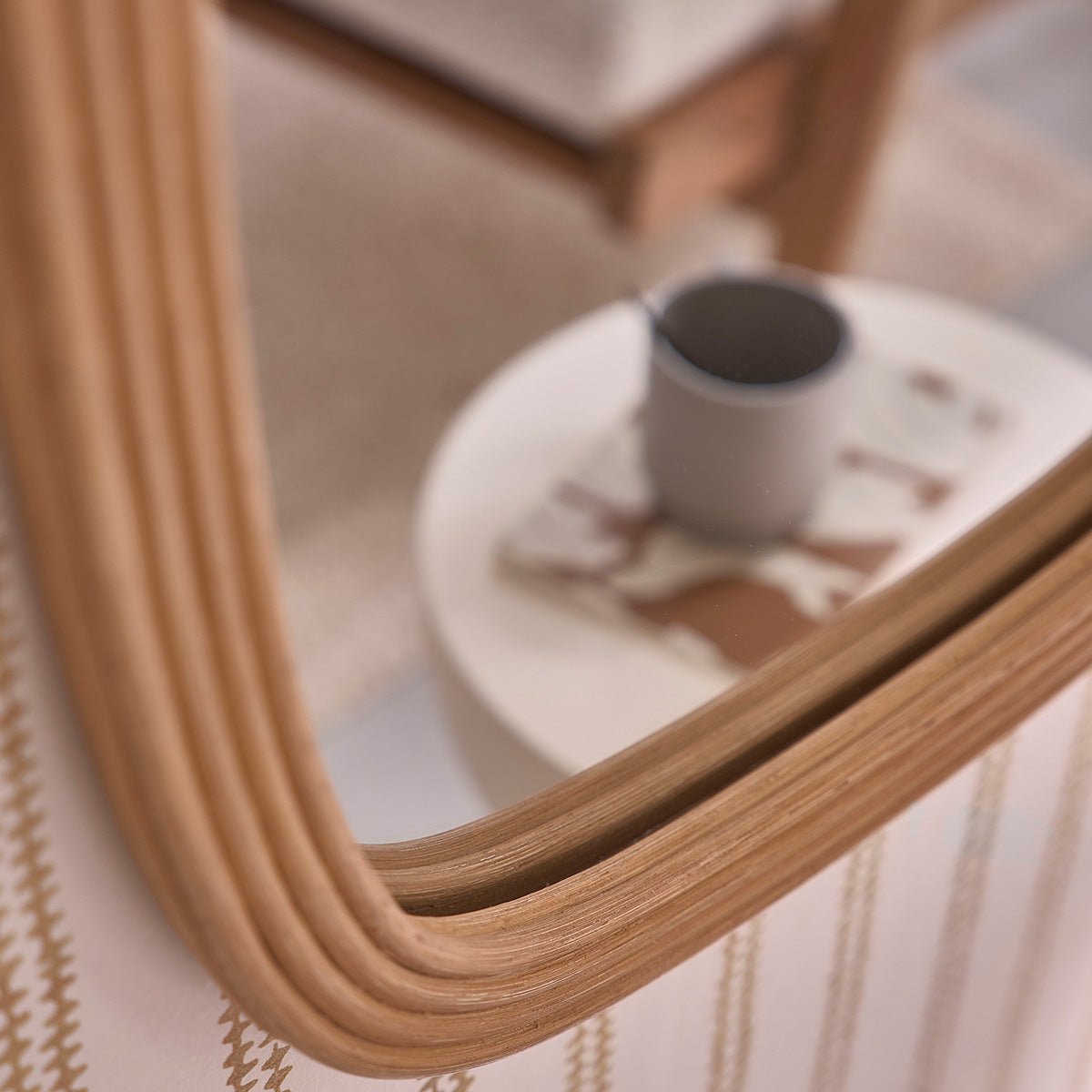 LEON - Specchio in rattan 120x60 cm