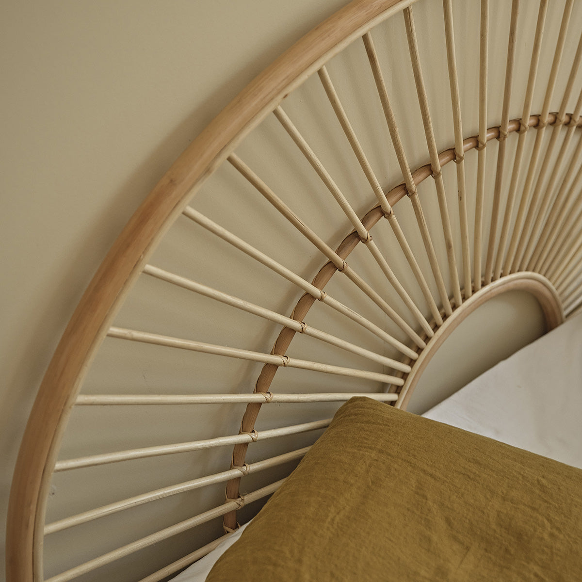 BOHO - Testiera arrotondata in rattan 160 cm