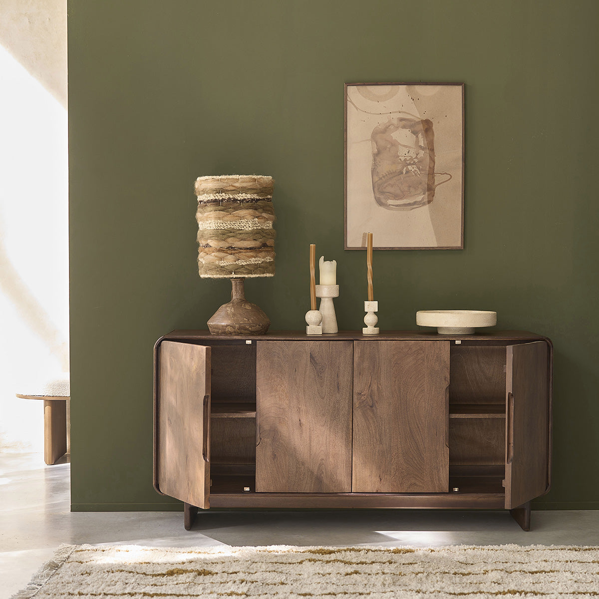 SOFIA - Credenza in legno massello di mango, 160 cm