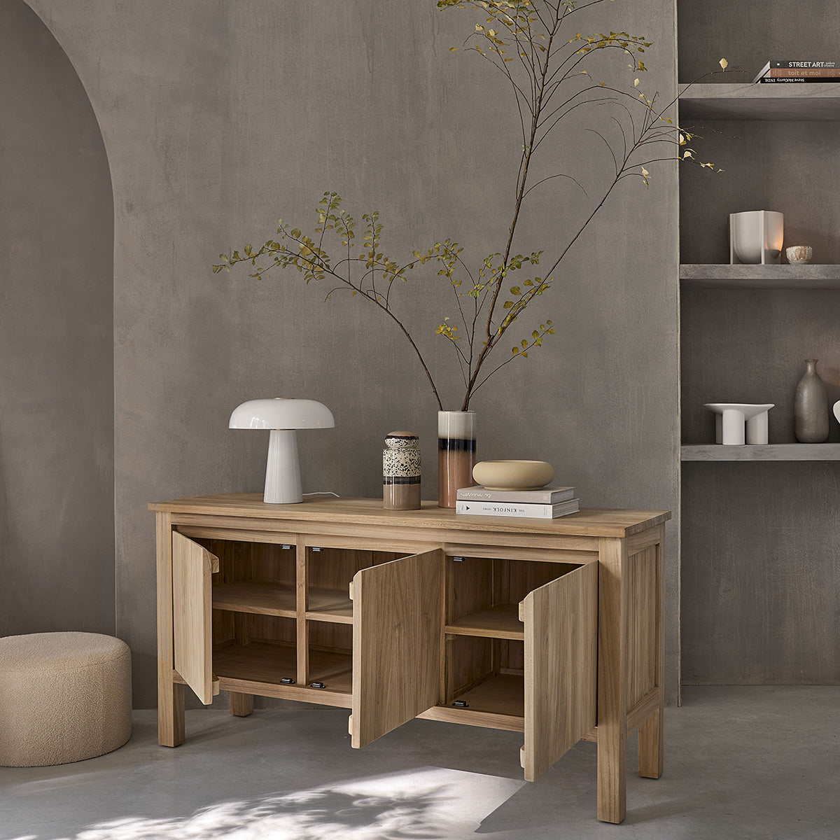 ALDO - Credenza in teak massello 150 cm