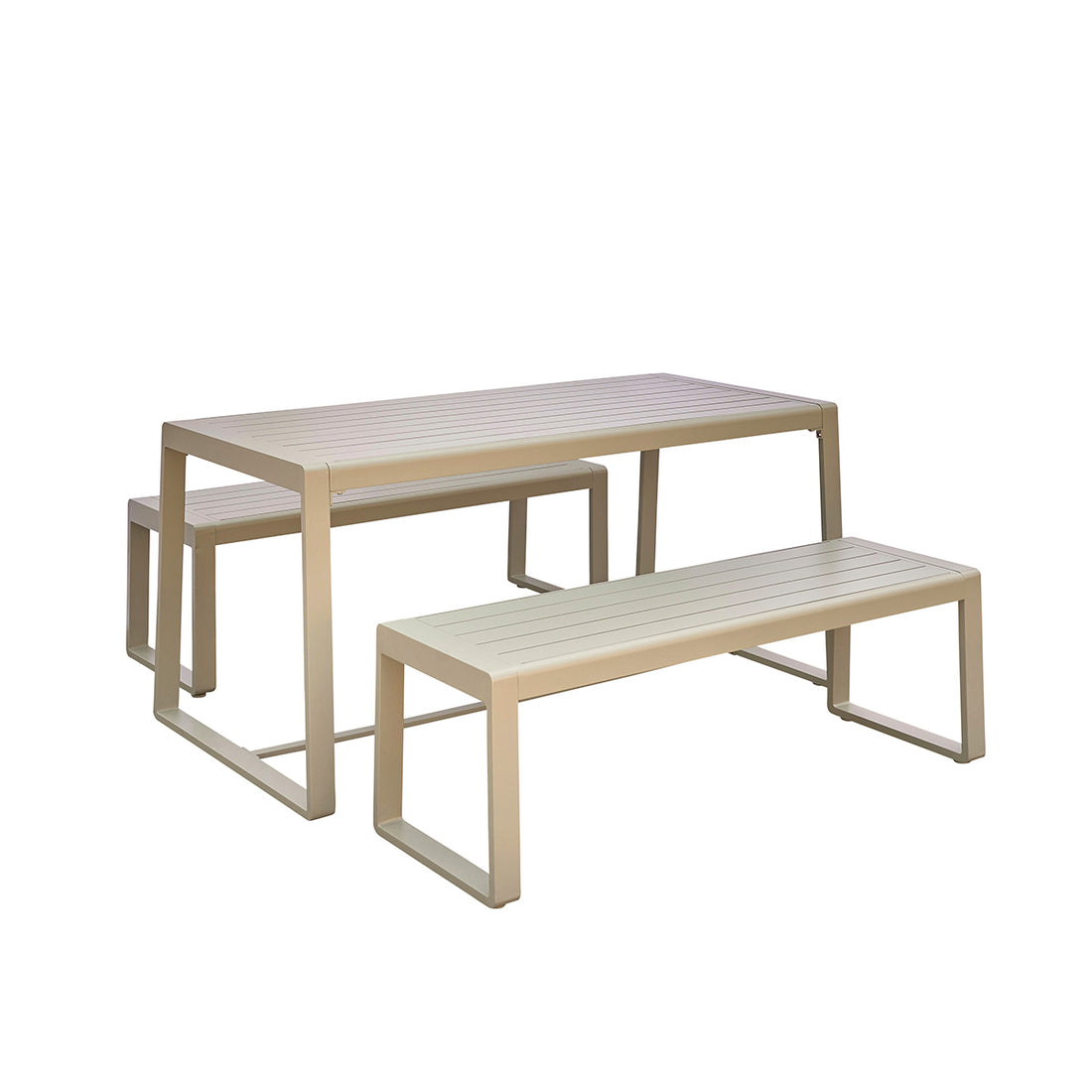 SÉLÈNE - Salotto da giardino in alluminio verde 4/6 pers.