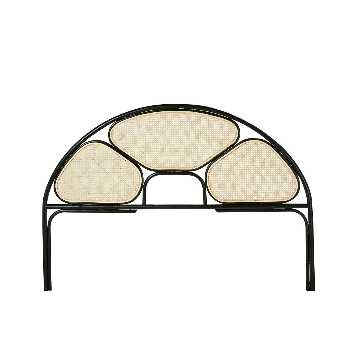 AVA - Testiera in cannage e rattan nero 160 cm