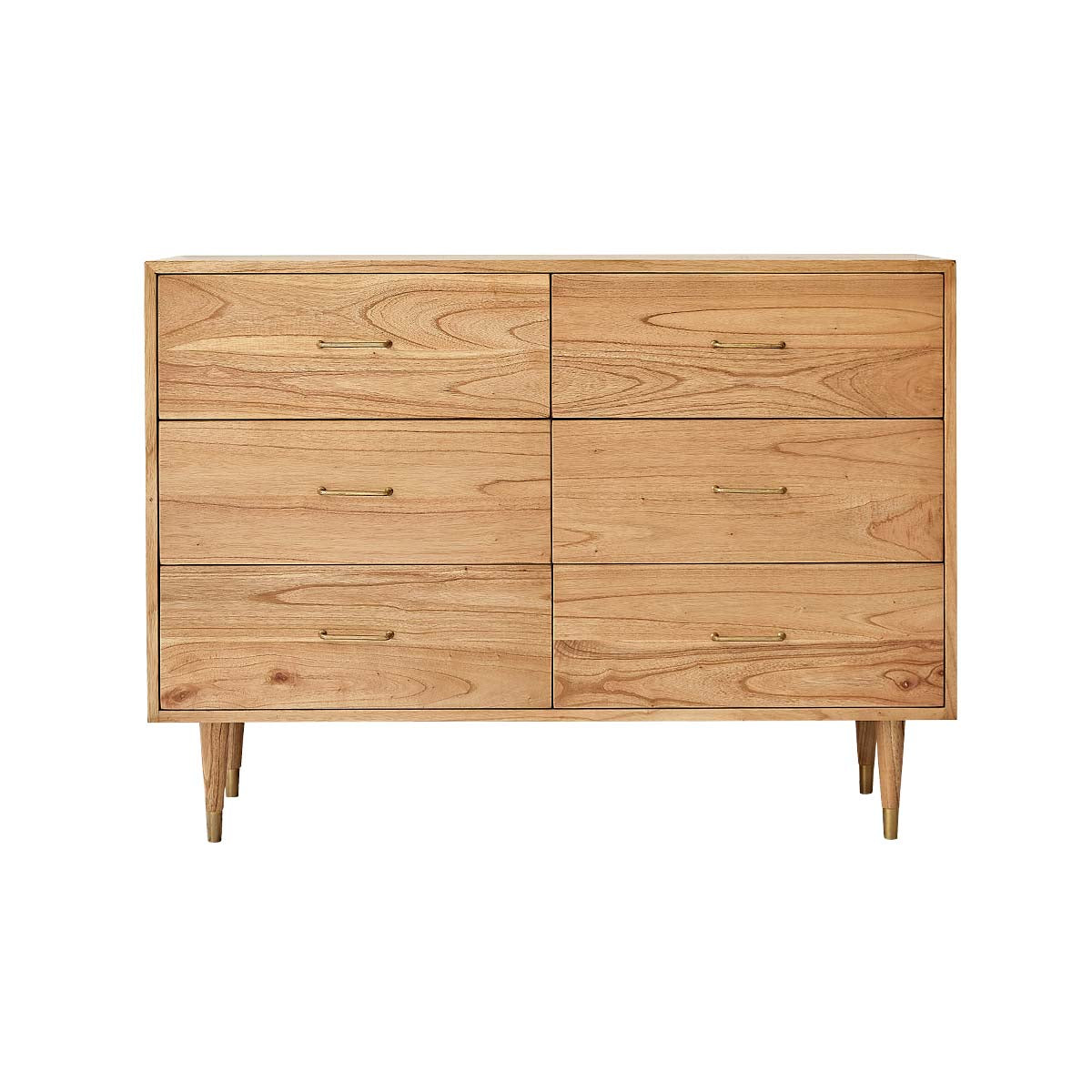 PIA - Cassettiera in mindi massello, 130 cm