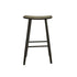 Sgabello da bar in teak massello nero 75 cm