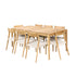 Set di mobili da giardino in teak massello e corda beige, 8 pers.
