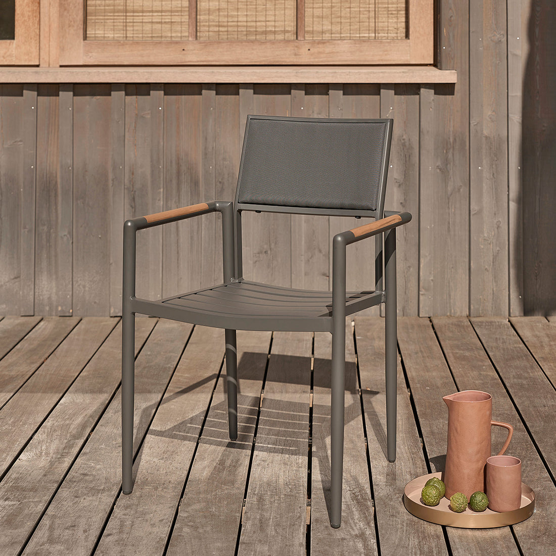 SIENA - Poltrona da giardino in teak massiccio e alluminio