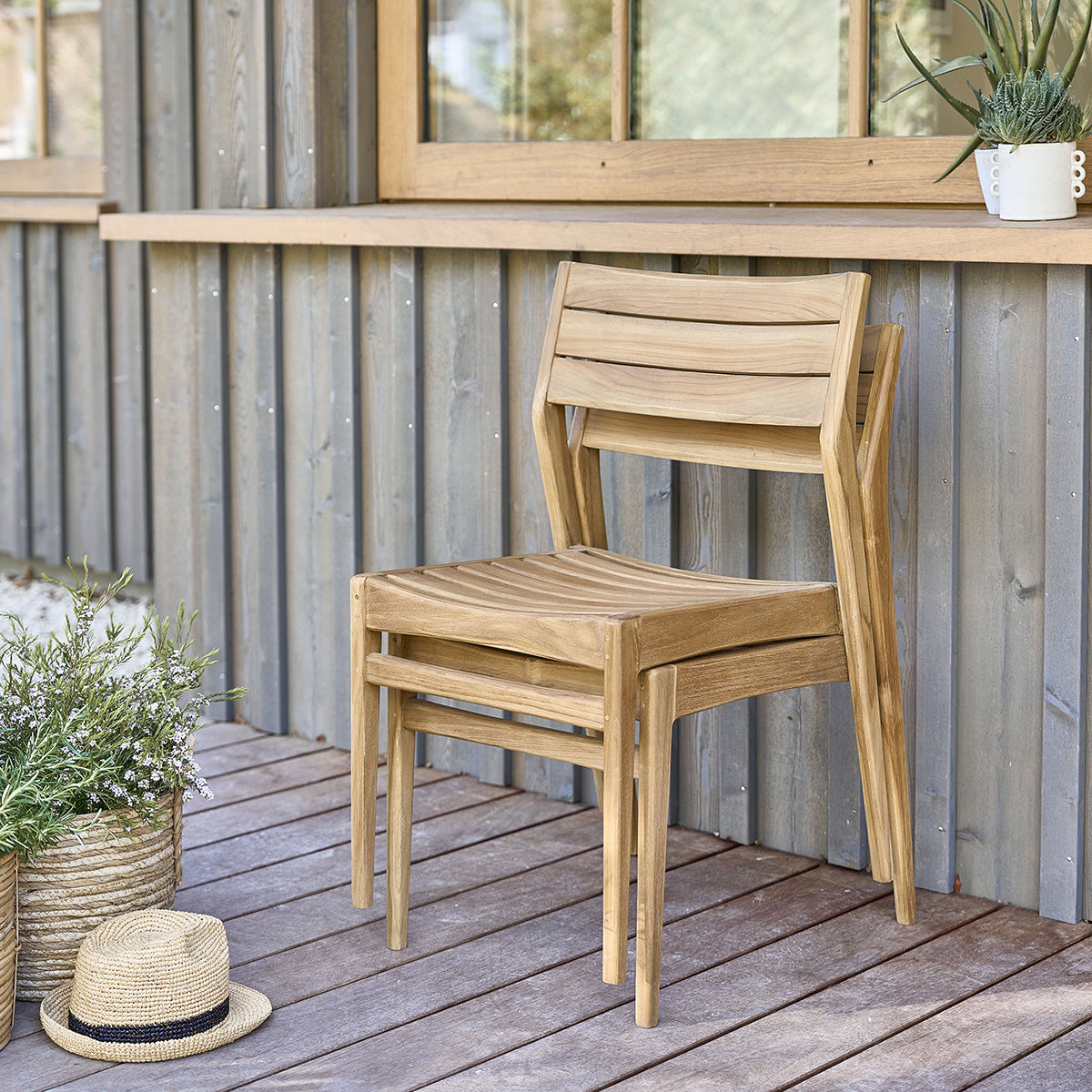 APRIL - Sedia da giardino in teak massello (set di 2)