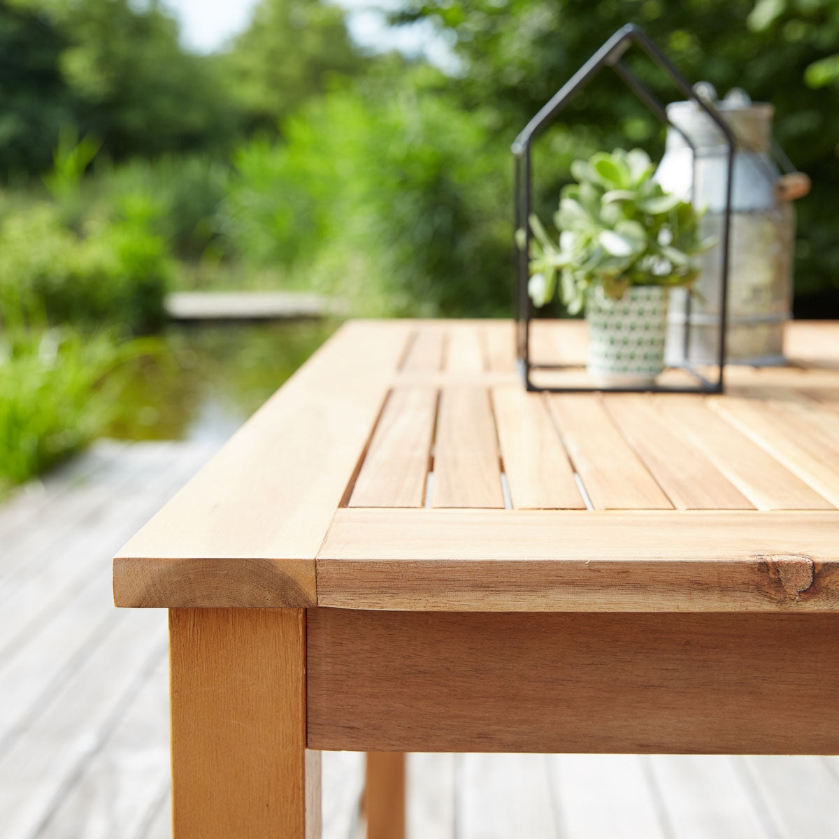 HANOÏ - Set di mobili da giardino in legno massello di acacia e textilene grigio 4 pers.