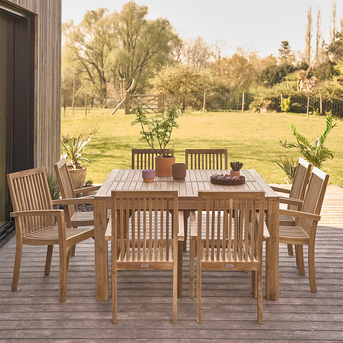 MALTE - Set di mobili da giardino in teak 8 pers.