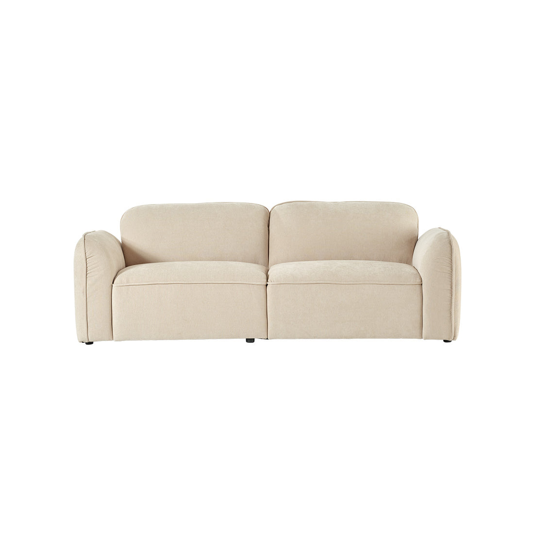 HECTOR - Divano lineare a 3 posti in velluto beige melange