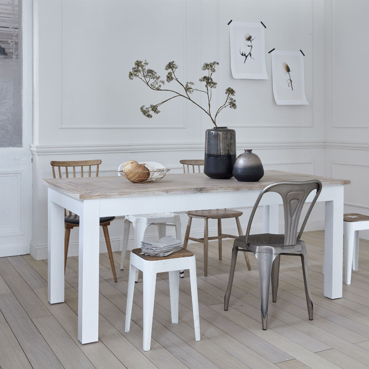 LONDRES - Tavolo in mogano massello e teak per 8 pers.