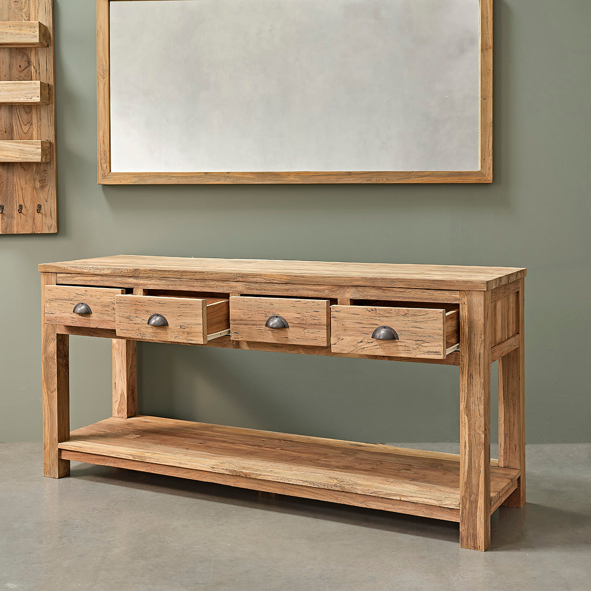 AUSTIN - Specchio rettangolare in teak massello riciclato 160x80 cm