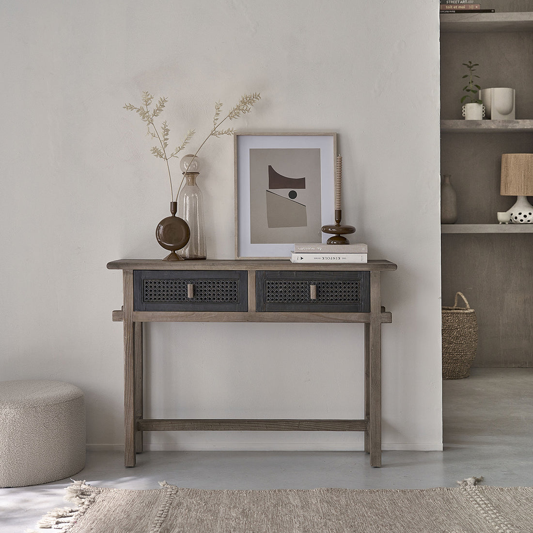 JUNKO - Consolle in legno massello riciclato 110 cm