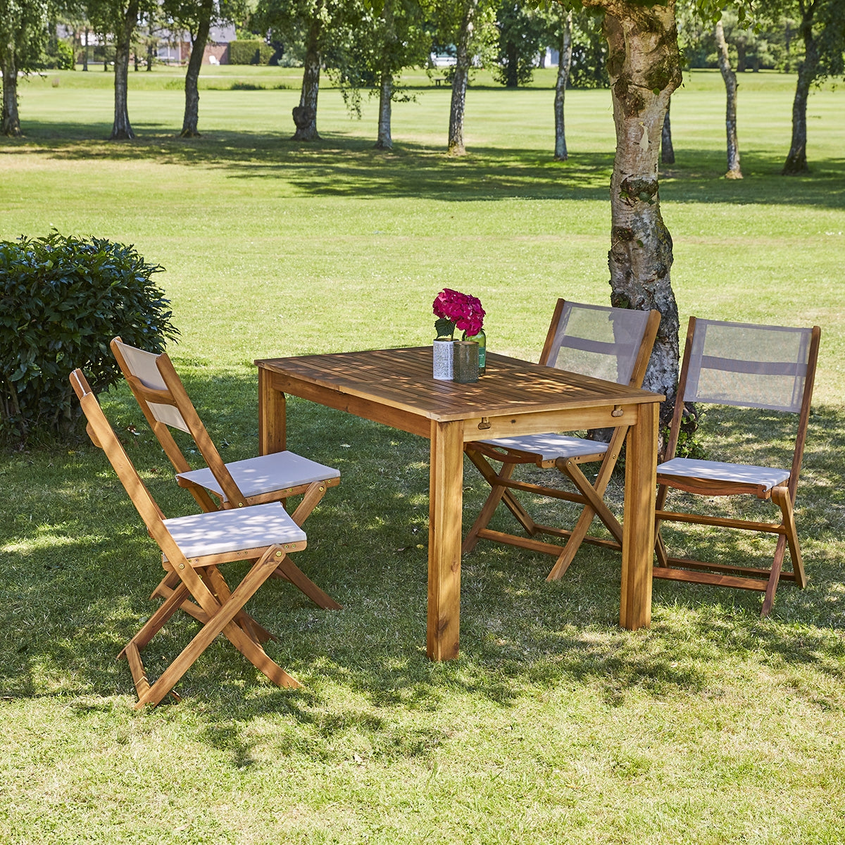 HANOÏ - Mobili da giardino in acacia 6/8 pers.